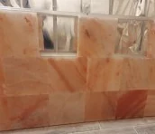 Соляная плитка 20*20*2,5см с пазом для монтажа из Гималайской соли торцованная по высоте